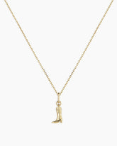 14k Gold Cowboy Boot Charm Necklace