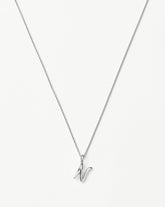 Curly Molten Mini Initial Necklace - N | Sterling Silver