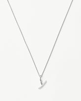 Curly Molten Mini Initial Necklace - Y | Sterling Silver