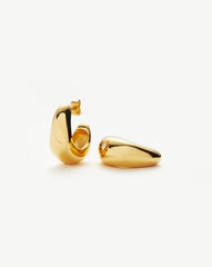 Dome Medium Hoop Earrings | 18k Gold Plated
