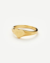 Engravable Heart Signet Ring | 18k Gold Vermeil