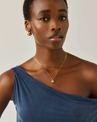 Eny Puffy Daisy Pendant Necklace | 18k Gold Plated/Pearl