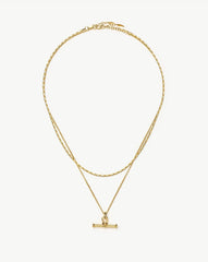 Lucy Williams Horizon & Ridge T-Bar Necklace Set | 18k Gold Plated/18k Gold Vermeil