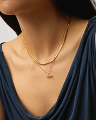 Lucy Williams Square Snake & T-Bar Necklace Set | 18k Gold Vermeil