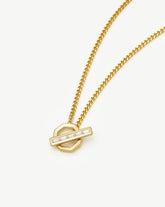 Lucy Williams T-Bar Hex Pendant Necklace | 18k Gold Plated