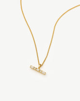 Lucy Williams T-Bar Stone Pendant Necklace | 18k Gold Vermeil