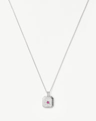 October Birthstone Pendant Necklace | Pink Tourmaline/October