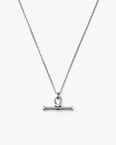 Ridge T-Bar Chain Necklace | Silver Plated