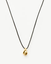 Savi Ridge Droplet Pendant Cord Necklace | 18k Gold Plated