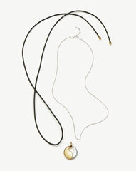 Sculptural Pebble Pendant Necklace Set | Mixed Metal