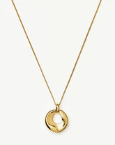 Sculptural Ridge Molten Pendant Necklace | 18k Gold Plated
