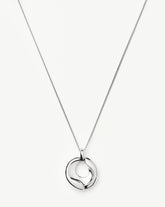 Sculptural Ridge Molten Pendant Necklace | Silver Plated