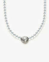 Spiral Gemstone Beaded Pendant Necklace | Silver Plated/Clear Crystal Quartz