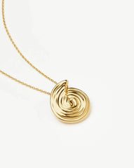 Spiral Large Pendant Necklace | 18k Gold Plated