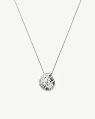 Spiral Large Pendant Necklace | Silver Plated