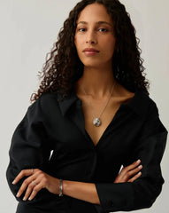 Spiral Large Pendant Necklace | Silver Plated