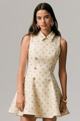 Little Star | Cream Embellished Boucle Tailored Mini Dress
