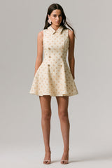 Little Star | Cream Embellished Boucle Tailored Mini Dress