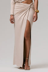 Marlena | Stone Twisted Split Maxi Skirt