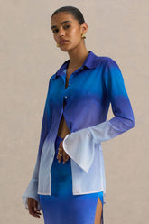 Tahiti | Blue Ombre Flared-Sleeve Shirt
