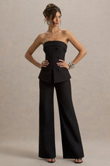 Noemi | Black Bandeau Tailored Jumpsuit