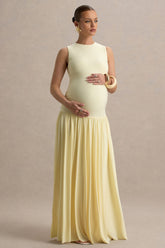 Outline | Lemon Maternity Maxi Dress With Draped Skirt