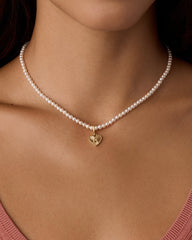 Vintage Heart Alphabet Charm Necklace