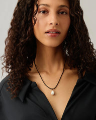 Baroque Pearl Cord Necklace | 18k Gold Vermeil/Pearl