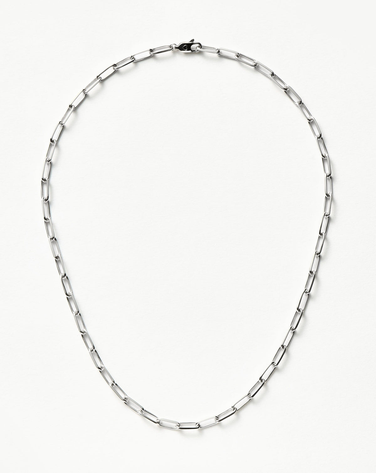 Classic Mini Short Paperclip Chain Necklace | Silver Plated