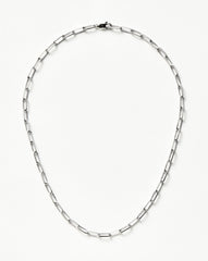Classic Mini Short Paperclip Chain Necklace | Silver Plated