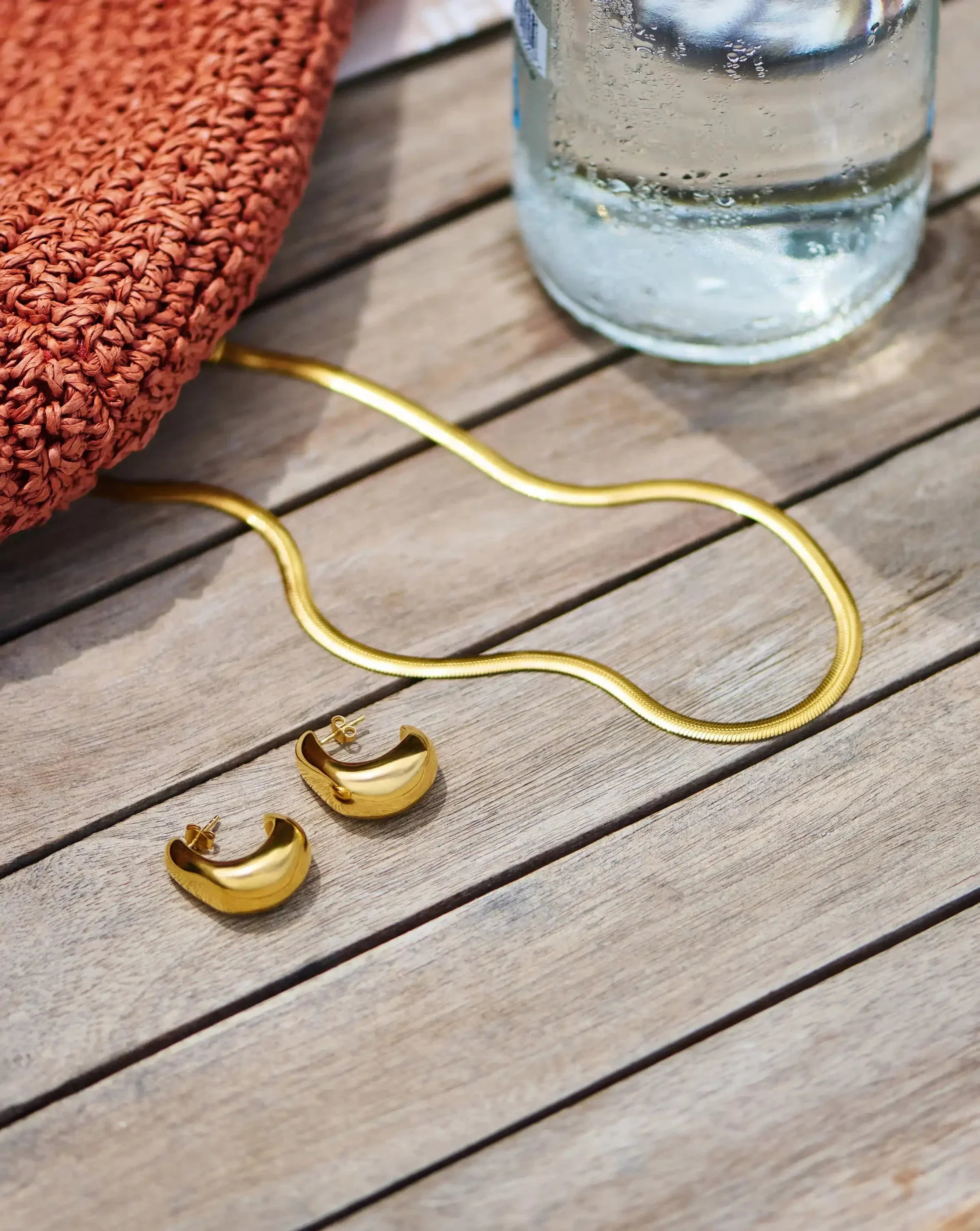 Dome Medium Hoop Earrings | 18k Gold Plated