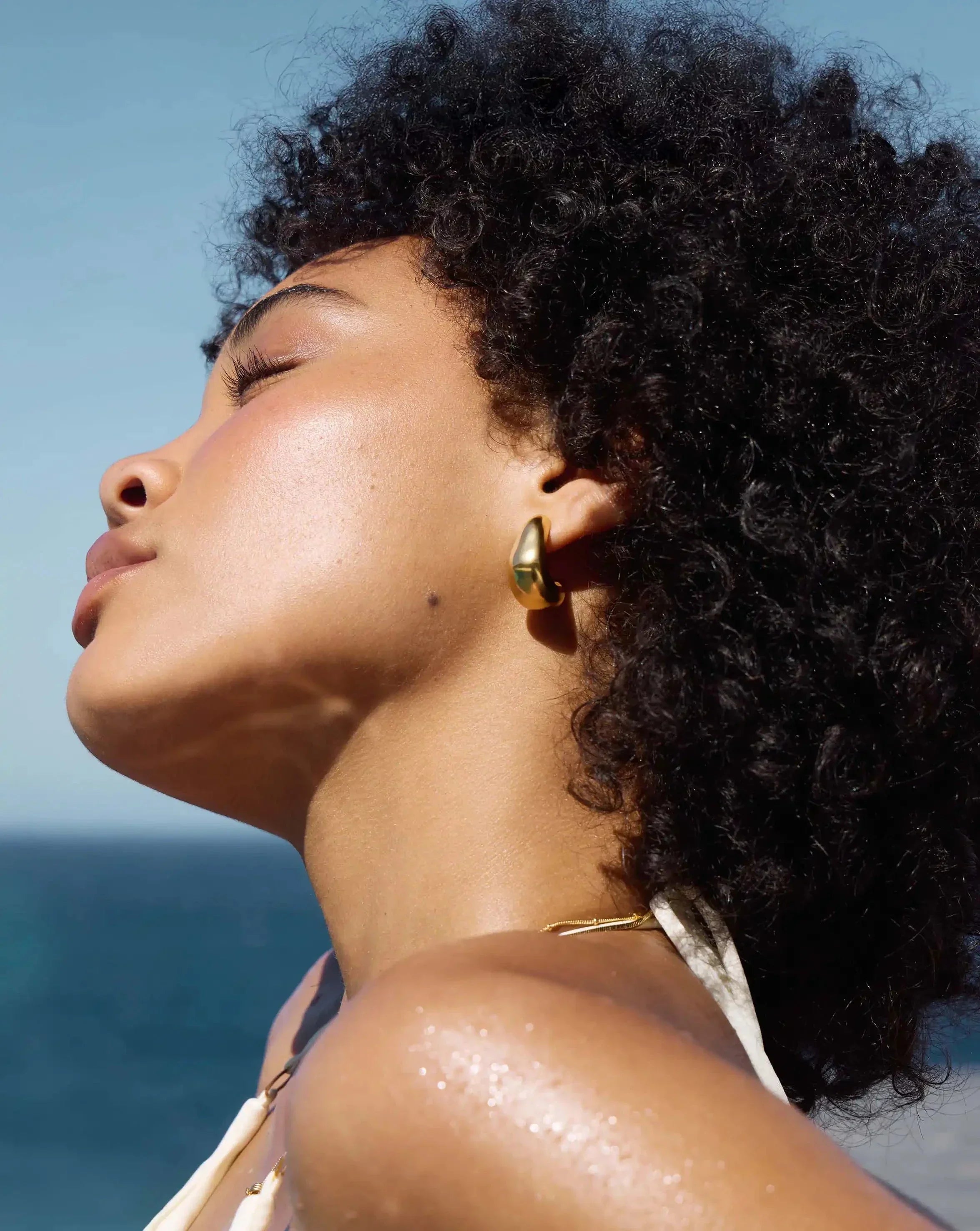 Dome Medium Hoop Earrings | 18k Gold Plated