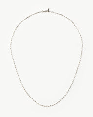Fine Classic Paperclip Chain Necklace | 14k Solid White Gold