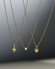 Fine Diamond Mushroom Mini Pendant Necklace | 14k Solid Gold/Diamond