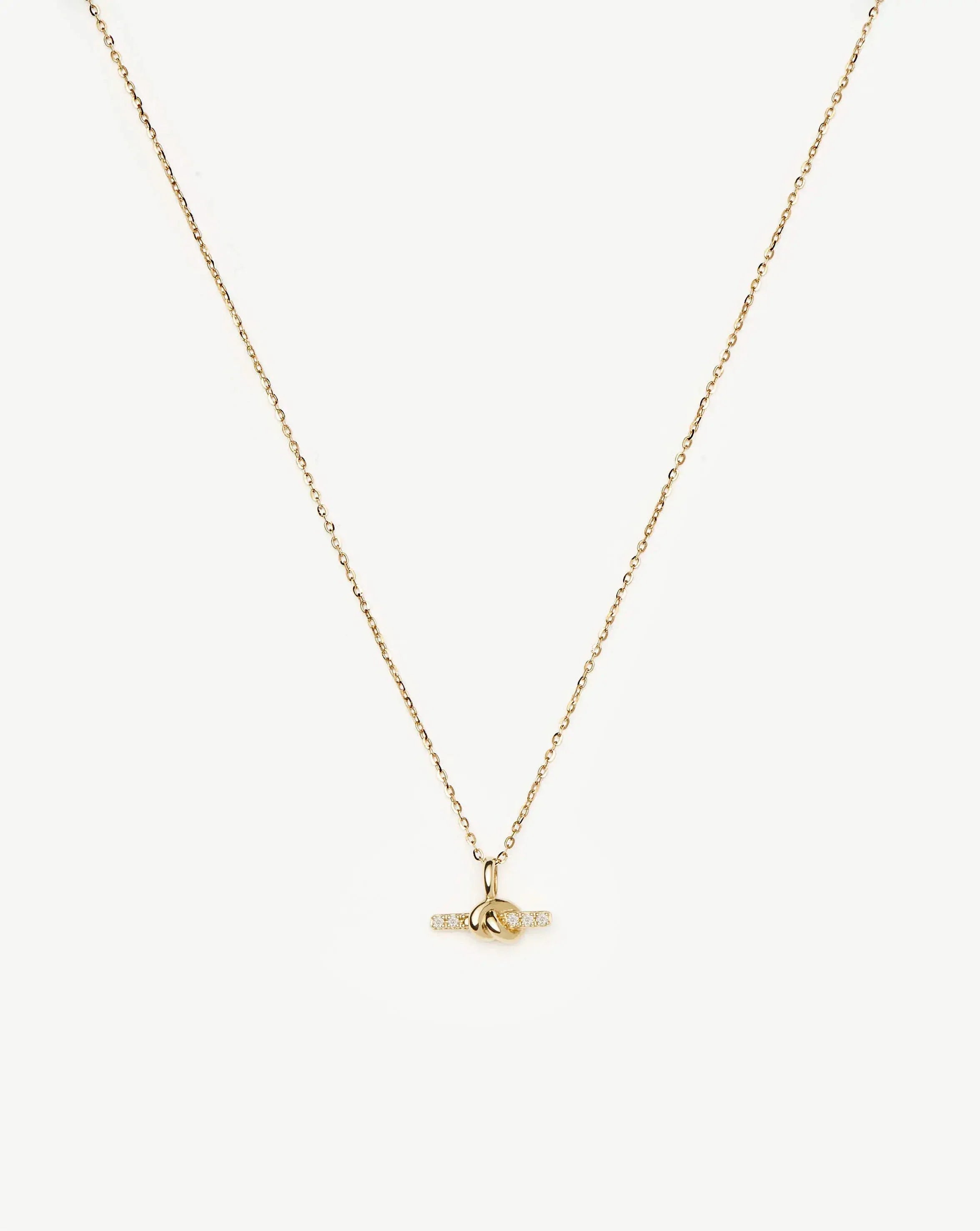 Lucy Williams Fine Diamond T-Bar Pendant Necklace | 14k Solid Gold