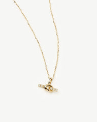 Lucy Williams Fine Diamond T-Bar Pendant Necklace | 14k Solid Gold