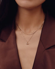 Lucy Williams Fine Diamond T-Bar & Square Snake Necklace Set | 14k Solid Gold