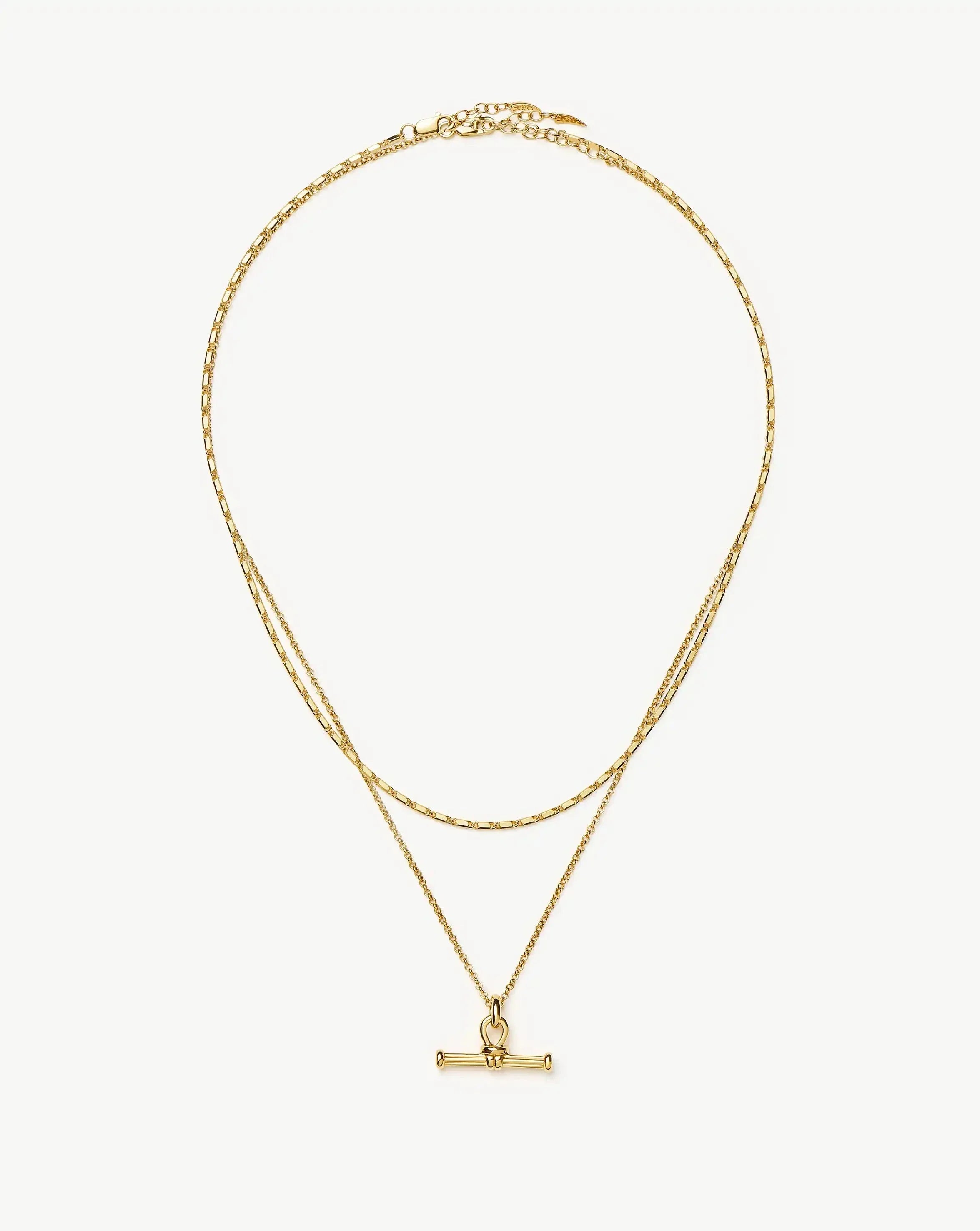 Lucy Williams Horizon & Ridge T-Bar Necklace Set | 18k Gold Plated/18k Gold Vermeil