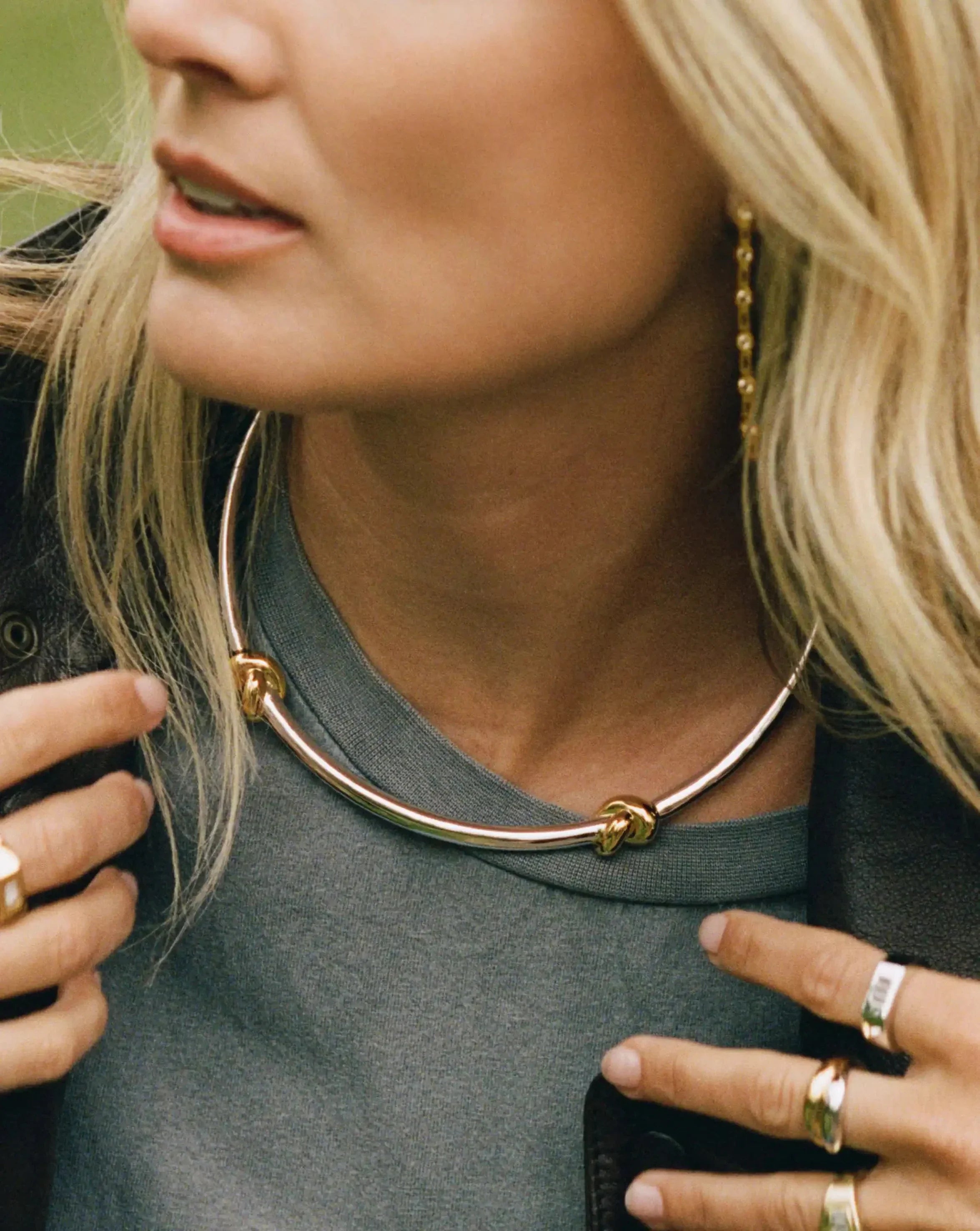 Lucy Williams Knot Torque Necklace | Mixed Metal