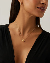 Lucy Williams Pavé Knot Pendant Necklace  | 18k Gold Plated