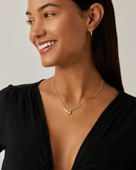 Lucy Williams T-Bar Hex Pendant Necklace | 18k Gold Plated