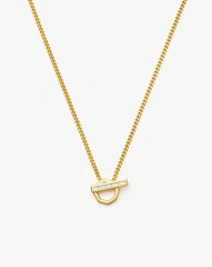 Lucy Williams T-Bar Hex Pendant Necklace | 18k Gold Plated