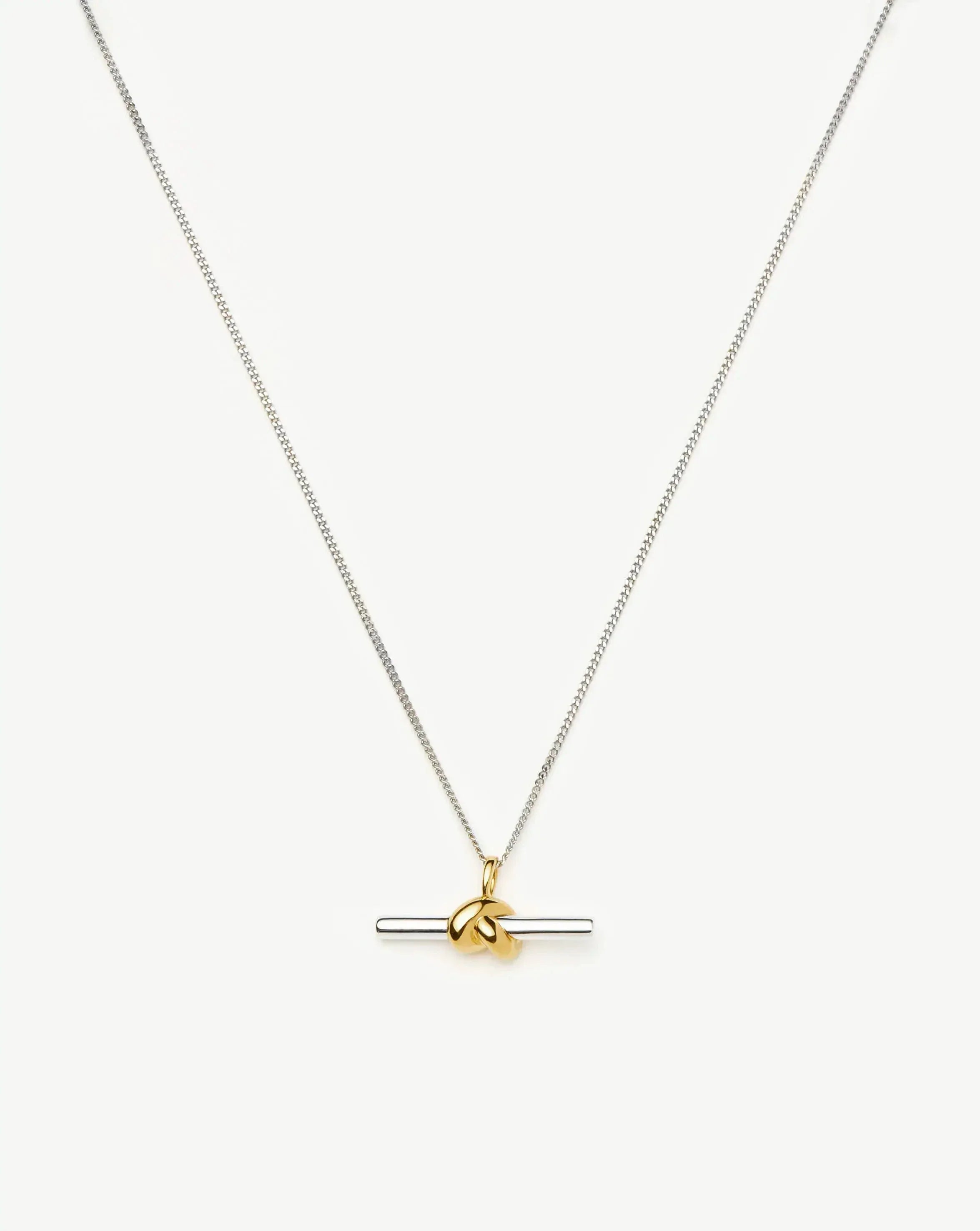 Lucy Williams T-Bar Knot Pendant Necklace | Mixed Metal