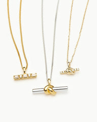 Lucy Williams T-Bar Stone Pendant Necklace | 18k Gold Vermeil