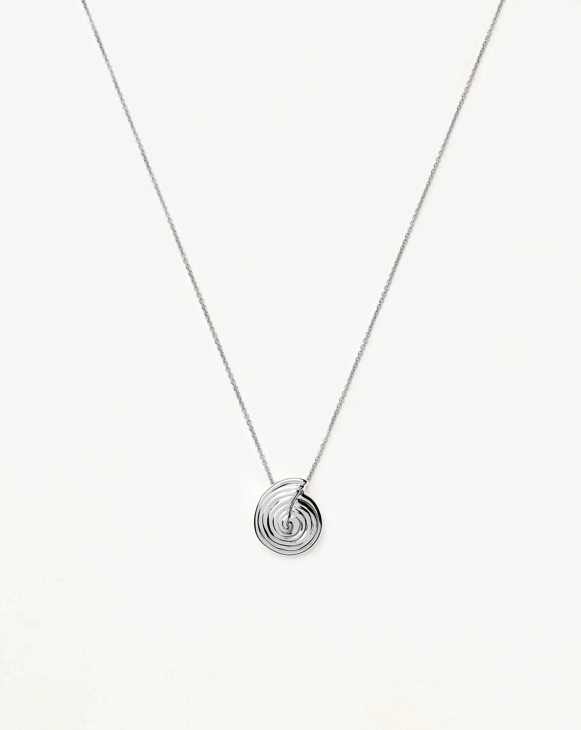 Spiral Mini Pendant Necklace | Silver Plated