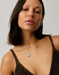 Spiral Mini Pendant Necklace | Silver Plated