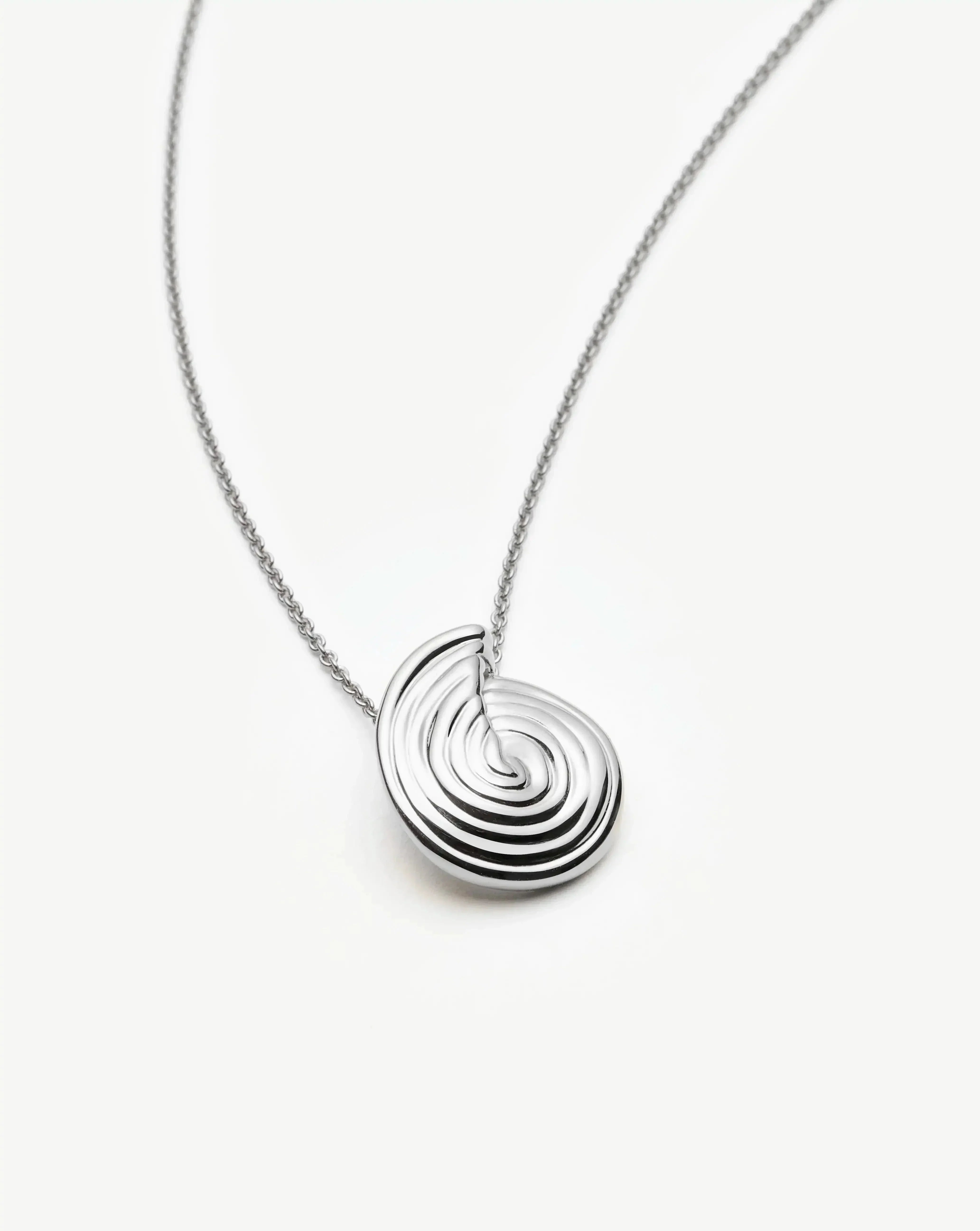Spiral Mini Pendant Necklace | Silver Plated