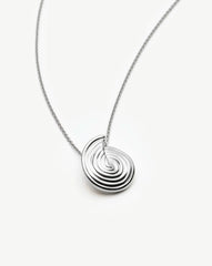 Spiral Mini Pendant Necklace | Silver Plated