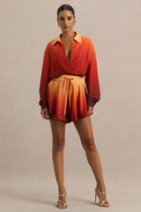 Gold Coast | Ombre Satin Shorts with Draw-String Detail