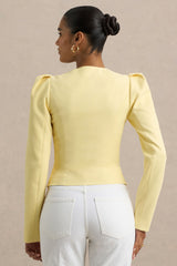 Olympia | Lemon Sweetheart-Neck Tailored Top